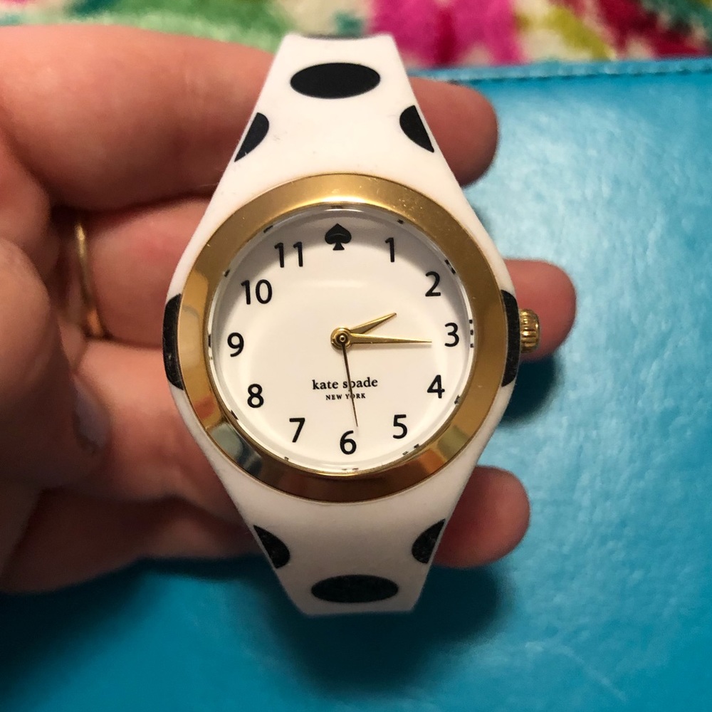 Kate Spade Rumsey Watch. Silicone band. Gold face.